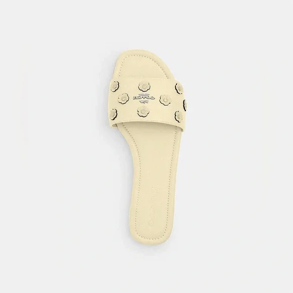 Butter yellow Coach slide Sandal With Tea Rose - Picture 11 of 11